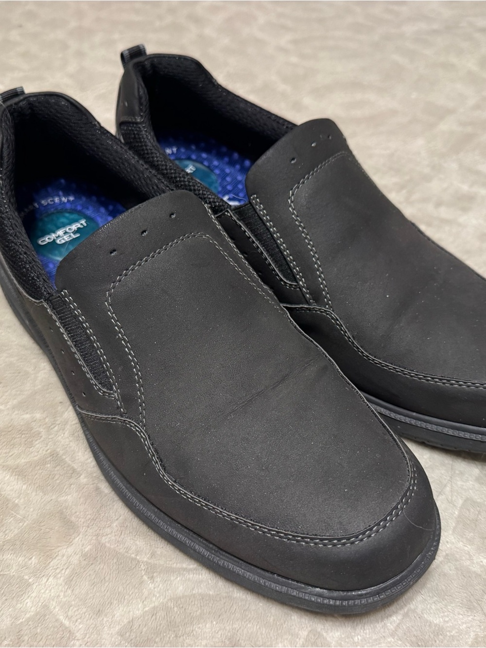 Nunn Bush Black Slip-On Comfort Gel Loafers